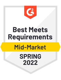 G2 Best Meets Requirements Mid-Market Spring 2022 G2 Best Meets Requirements Mid-Market Spring 2022
