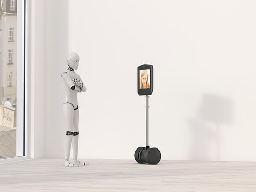 Two robots talking to each other