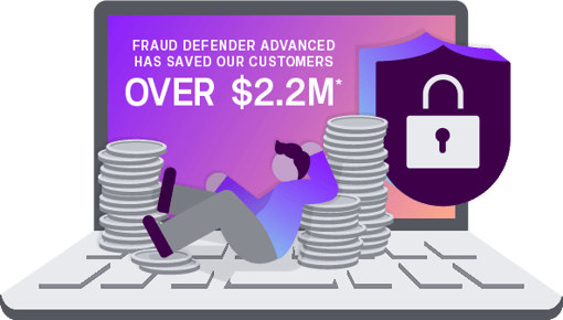 Image showing stat on how much money customers have saved using fraud defender