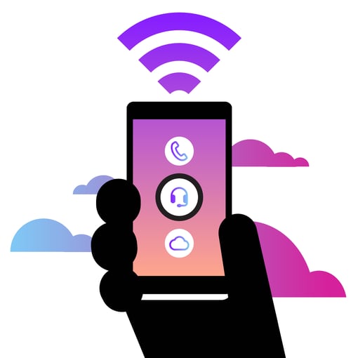 smartphone hand with three products illustration illustration of person holding smartphone, with three icons on it