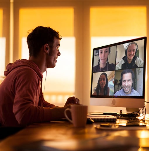 Home Video Call Man on Video conference call