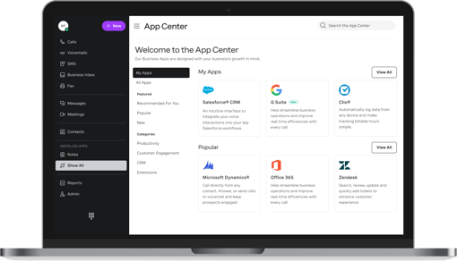 VBC App Center on Desktop app VBC App Center on a Laptop computer