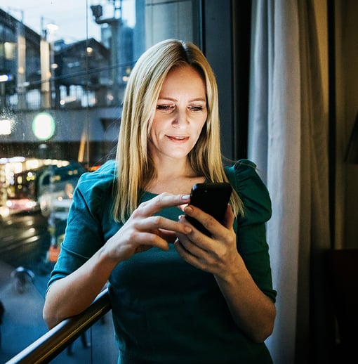 Woman looking at cellphone Woman looking at cellphone