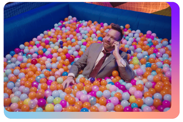 Man in ball pit