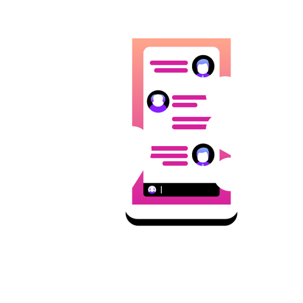 Messages API blog header image Illustration of a hand holding a mobile phone with a two-way messaging conversation on the screen
