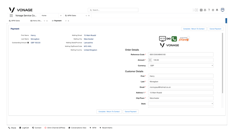 PCI Pal app screen