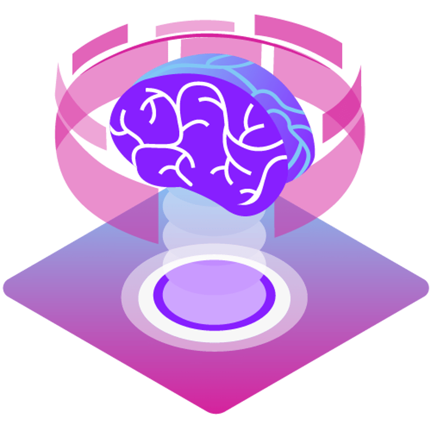 Conversational-AI-Blog-500x500.png Image depicts a brain hovering and spinning. The concept represents how conversational AI can help with fast, empathetic customer service.