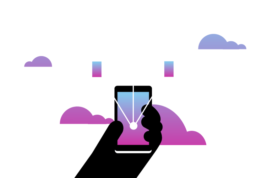 How to Set Up Multi Phone System Header Illustration of a hand holding a cell phone. There are arrows coming from the phone piinting to other phones and to a set of gears, representing the installation and configuring process for the phones.