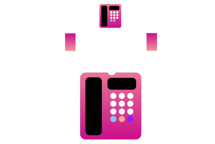 Multi-line Phone Systems header Image of a landline phone connecting to three additional devices (from left to right): A mobile phone, another landline, and a mobile phone