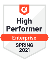 G2 High Performer Enterprise Spring 2021 Award G2 High Performer Enterprise Spring 2021 Award