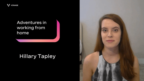Hillary Tapley video image Still photo of Hillary Tapley taken from her Adventures in Working From Home video