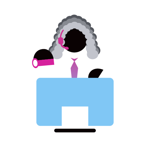 ICMI Toolkit_Barrister-02.png illustration of barrister character representing contact center