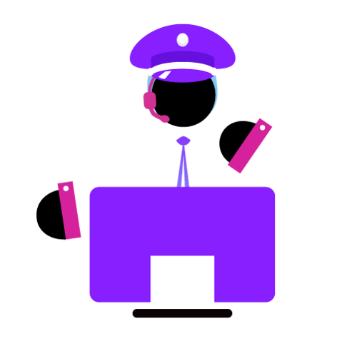 ICMI Toolkit_General-06.png Illustration of character wearing military hat representing contact center