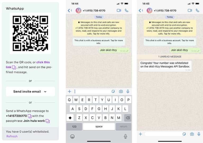 Messages Sandbox Setup Messages