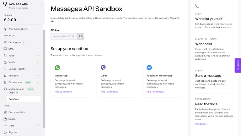 Messages API Sandbox image