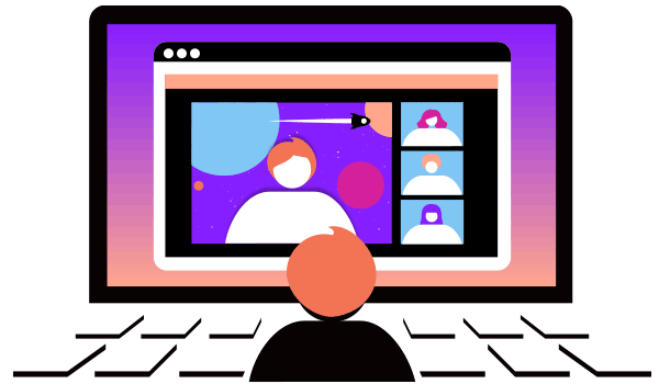 Video article Video conferencing on laptop with multiple viewers