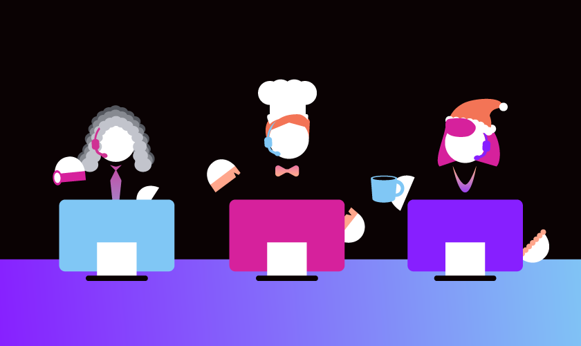 ICMI-Toolkit_Blog-01.png Illustration of contact center personalities, including barrister, chef and Santa